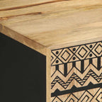vidaXL TV-Schrank Schwarz 105x33,5x46 cm Raues Mangoholz
