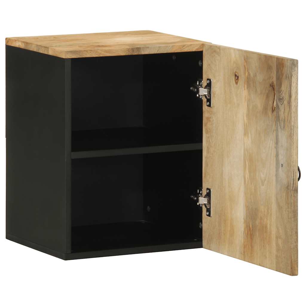 vidaXL Bad-Hängeschrank Schwarz 38x33,5x48 cm Massivholz Mango