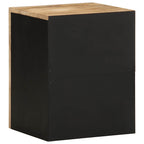 vidaXL Bad-Hängeschrank Schwarz 38x33,5x48 cm Massivholz Mango