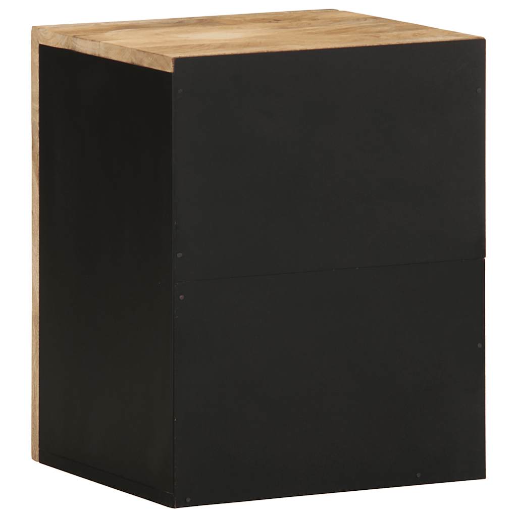 vidaXL Bad-Hängeschrank Schwarz 38x33,5x48 cm Massivholz Mango