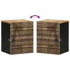vidaXL Bad-Hängeschrank Schwarz 38x33,5x48 cm Massivholz Mango