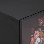 vidaXL Nachttisch mit Tür 2 pcs Schwarz 40 x 33 x 46 cm