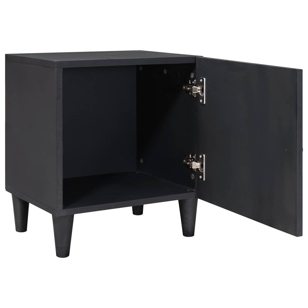 vidaXL Nachttisch mit Tür 2 pcs Schwarz 40 x 33 x 46 cm
