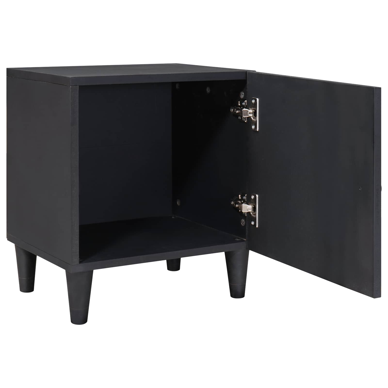vidaXL Nachttisch mit Tür 2 pcs Schwarz 40 x 33 x 46 cm