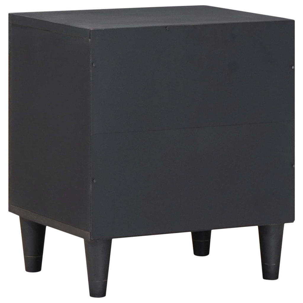vidaXL Nachttisch mit Tür 2 pcs Schwarz 40 x 33 x 46 cm