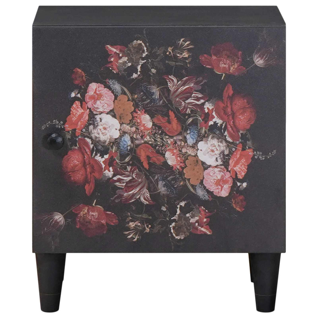 vidaXL Nachttisch mit Tür 2 pcs Schwarz 40 x 33 x 46 cm