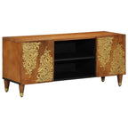 vidaXL TV-Schränk mit Tür Honigbraun 105 x 33 x 46 cm Massivholz Mango