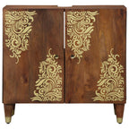 vidaXL Waschbeckenunterschrank mit Speicher Honigbraun 62 x 33 x 58 cm