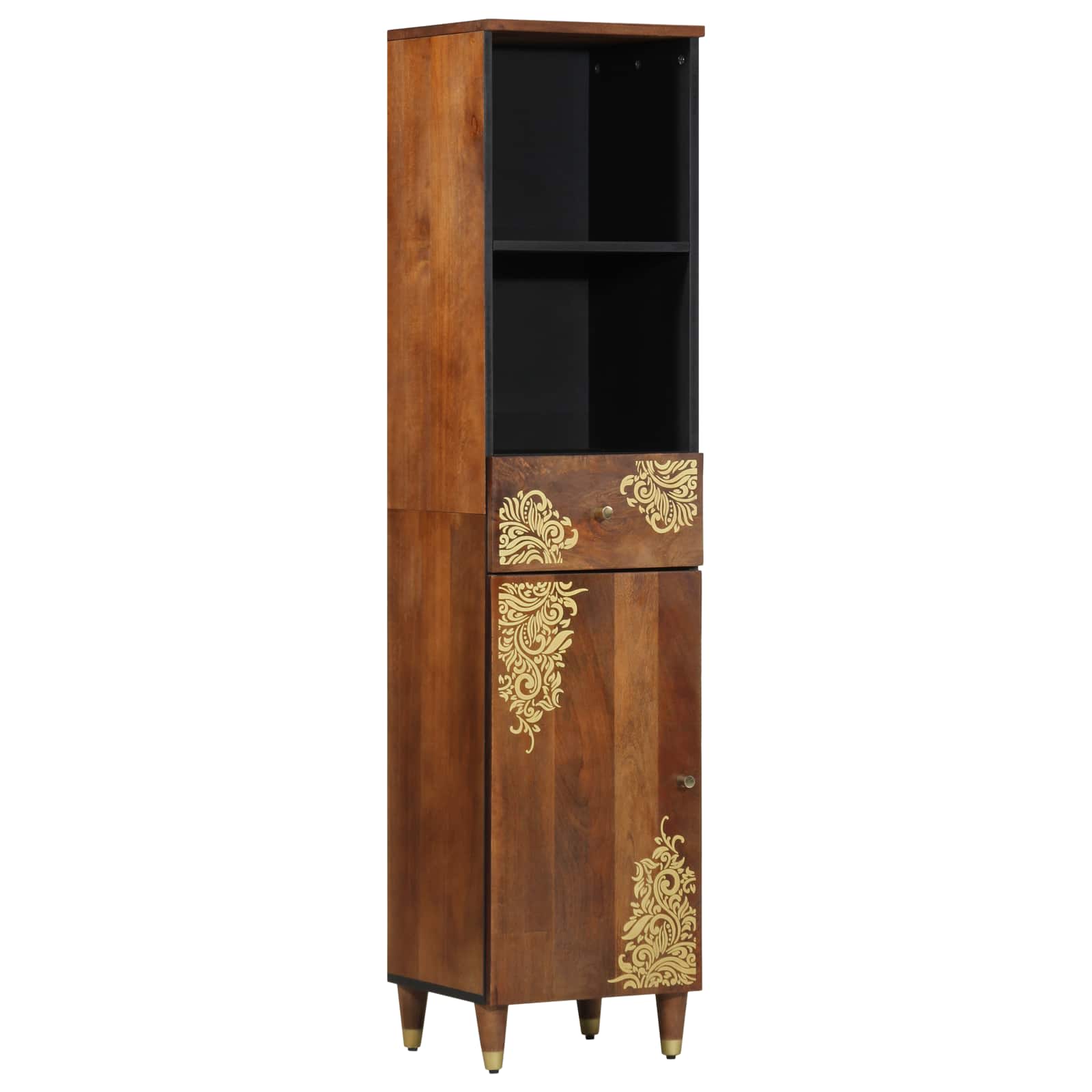 vidaXL Badezimmerschrank Honigbraun 38 x 33 x 160 cm Massivholz Mango