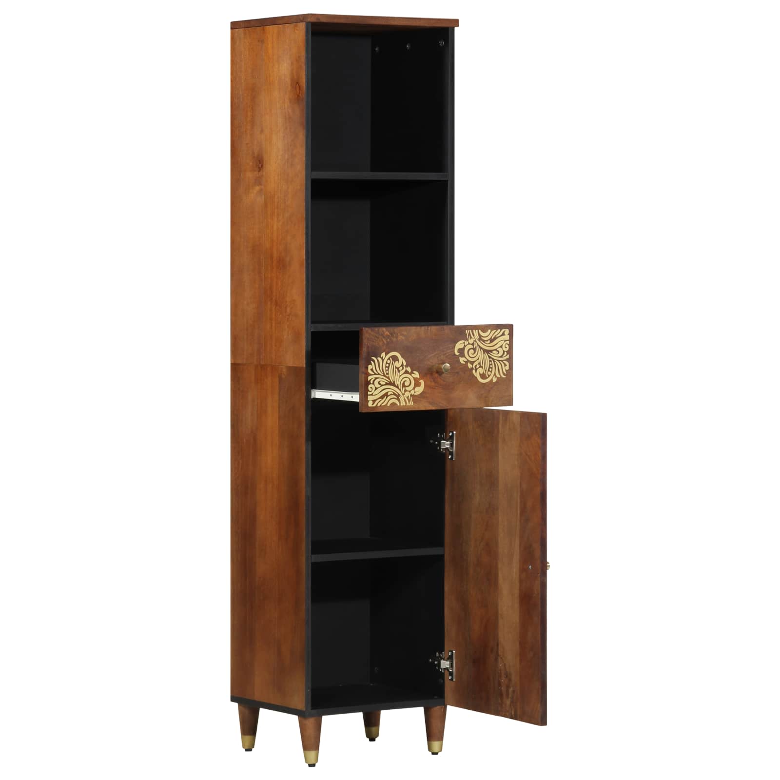 vidaXL Badezimmerschrank Honigbraun 38 x 33 x 160 cm Massivholz Mango