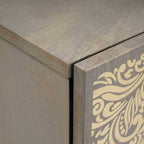 vidaXL Wandschrank Wandmontiert Grau 38 x 33 x 48 cm Massivholz Mango