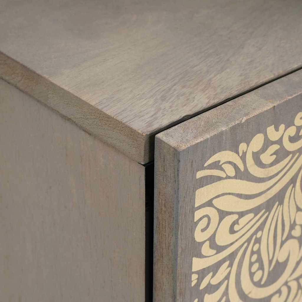 vidaXL Wandschrank Wandmontiert Grau 38 x 33 x 48 cm Massivholz Mango