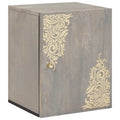 vidaXL Wandschrank Wandmontiert Grau 38 x 33 x 48 cm Massivholz Mango