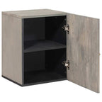 vidaXL Wandschrank Wandmontiert Grau 38 x 33 x 48 cm Massivholz Mango