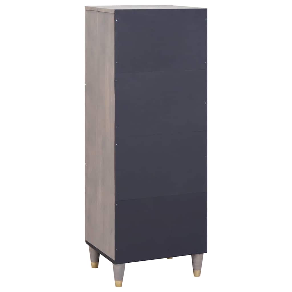 vidaXL Highboard Grau und Gold 40 x 33 x 110 cm Massivholz Mango