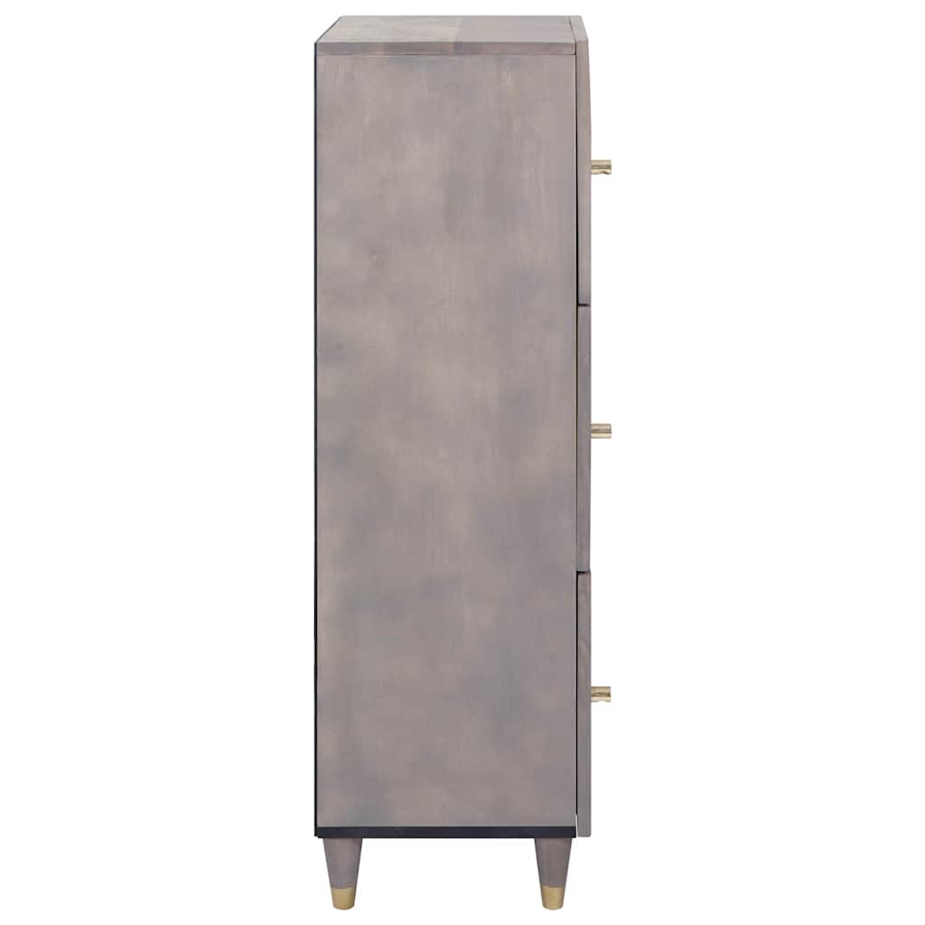 vidaXL Highboard Grau und Gold 40 x 33 x 110 cm Massivholz Mango