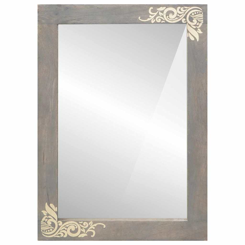 vidaXL Badezimmer Spiegel mit Spiegel Grau 70 x 50 x 2,5 cm