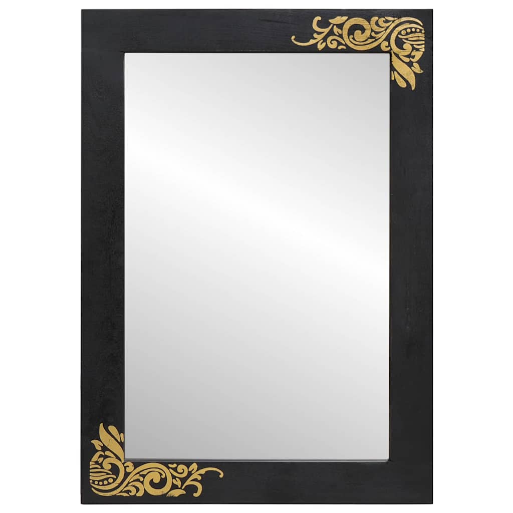 vidaXL Badezimmer Spiegel Schwarz und Silber 70 x 50 x 2,5 cm
