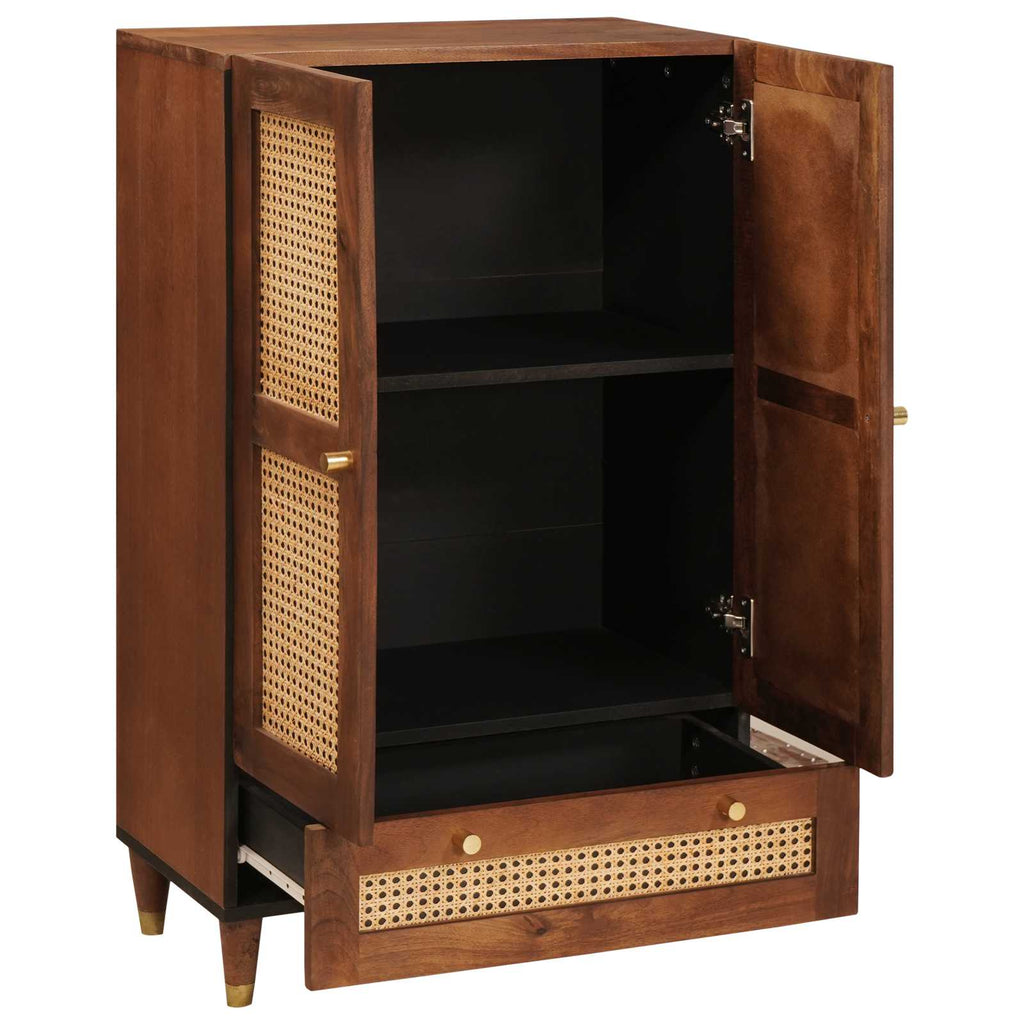 vidaXL Hochschrank Braun 60 x 33,5 x 100 cm Massivholz Mango