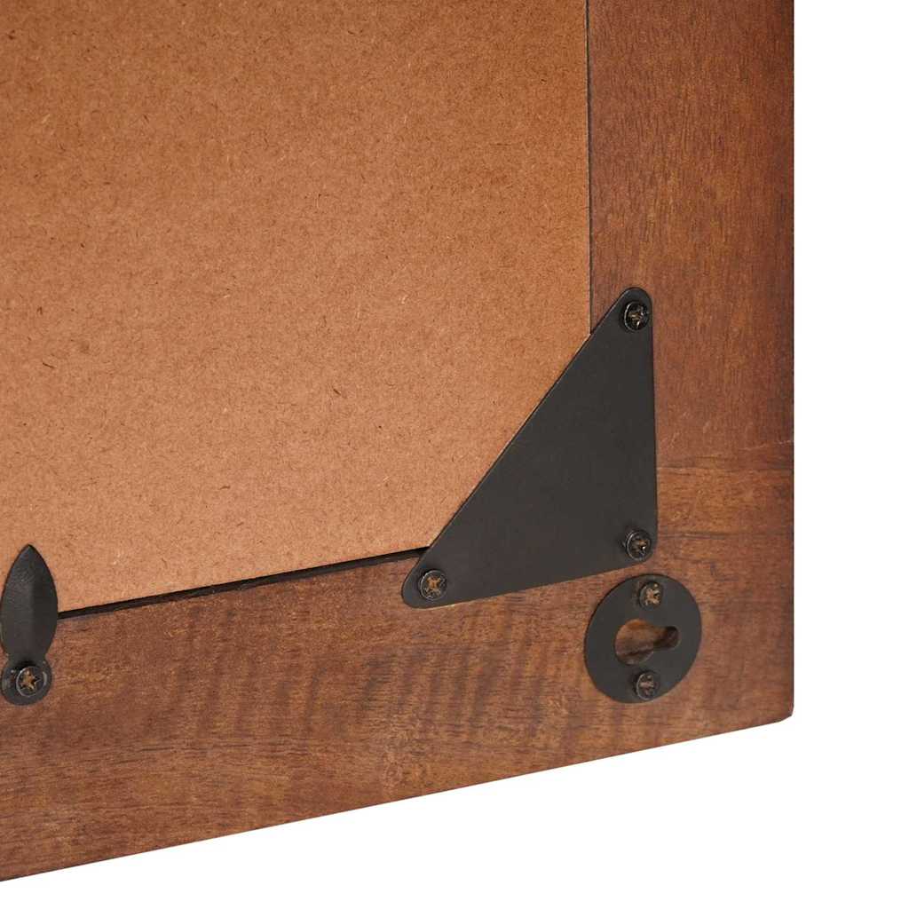 vidaXL Spiegel Rechtwinklig Braun und Silber 50 x 2,5 x 70 cm