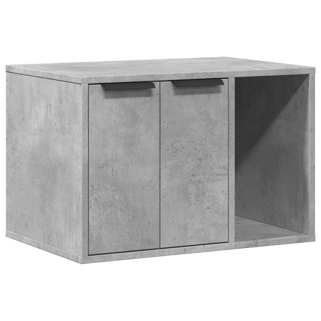 vidaXL Katzenklo Betongrau 60x40x40 cm Holzwerkstoff