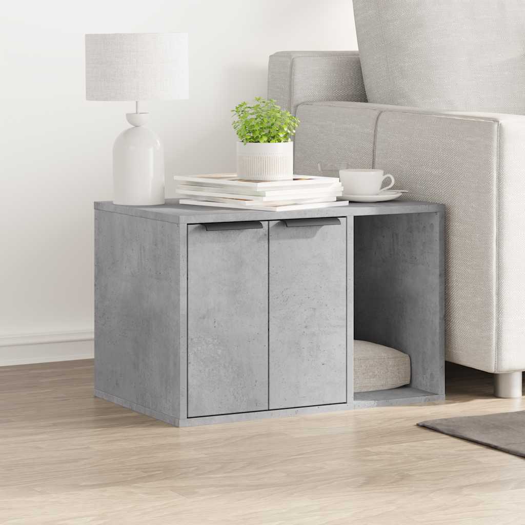 vidaXL Katzenklo Betongrau 60x40x40 cm Holzwerkstoff
