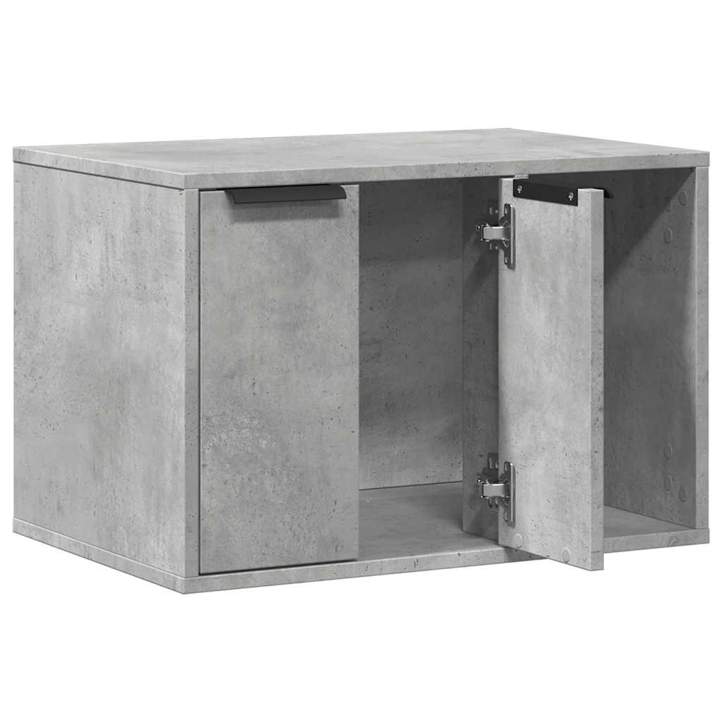 vidaXL Katzenklo Betongrau 60x40x40 cm Holzwerkstoff