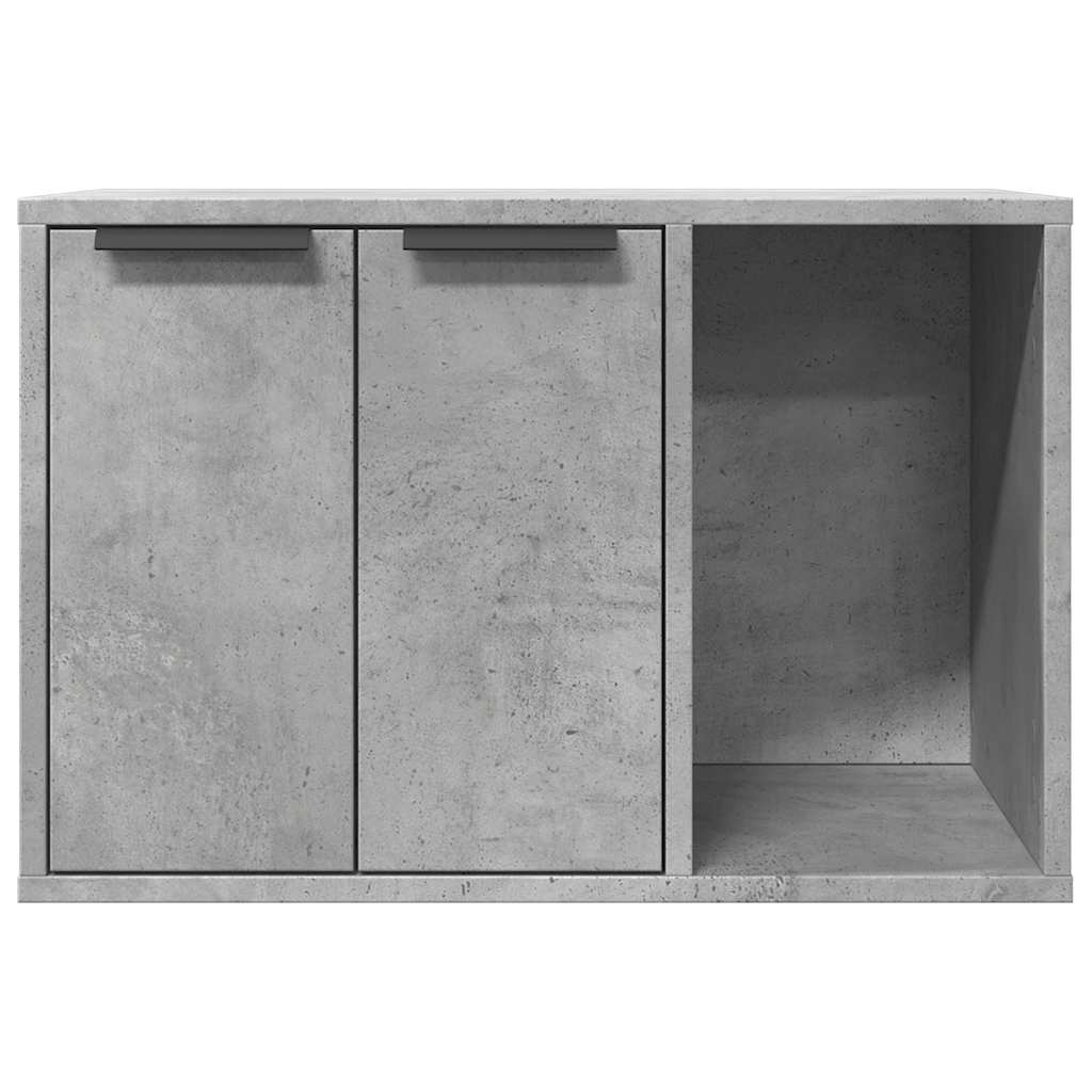 vidaXL Katzenklo Betongrau 60x40x40 cm Holzwerkstoff