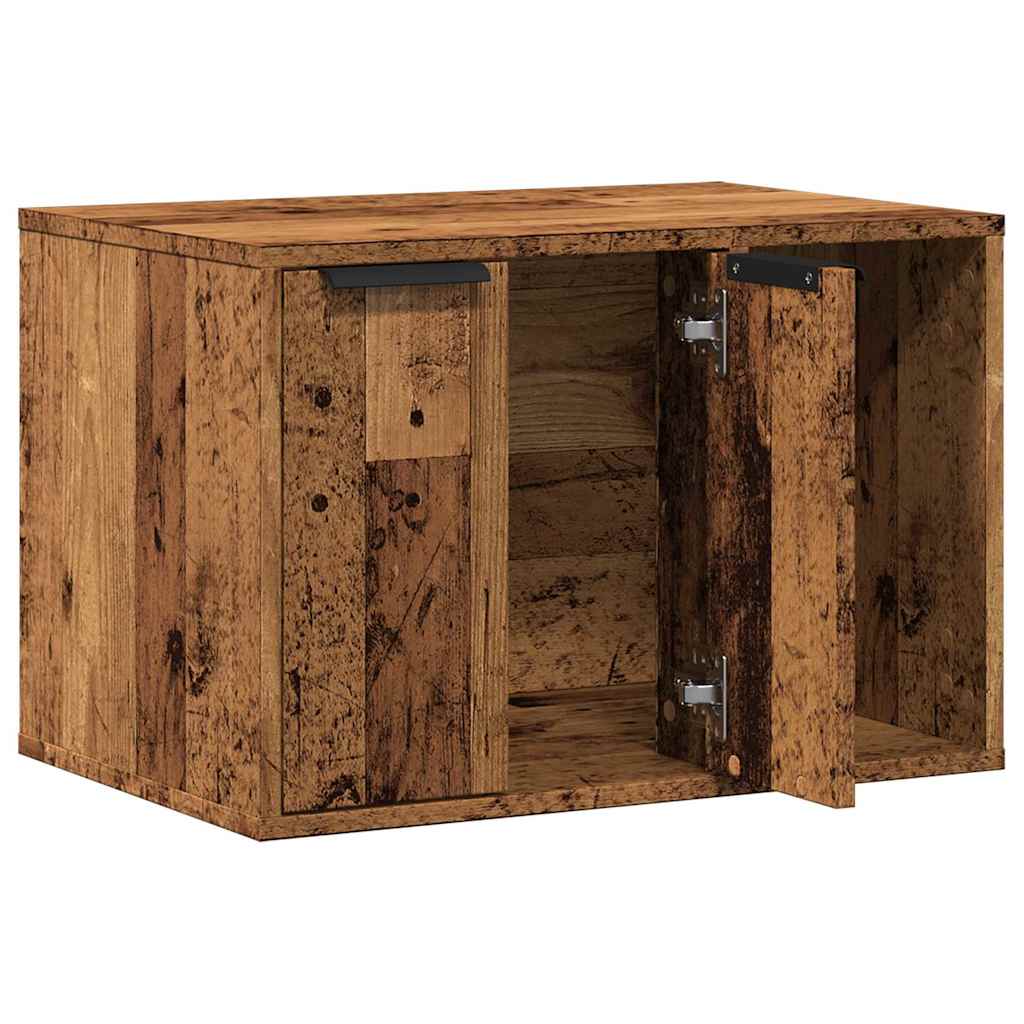vidaXL Katzenklo Altholz-Optik 60x40x40 cm Holzwerkstoff