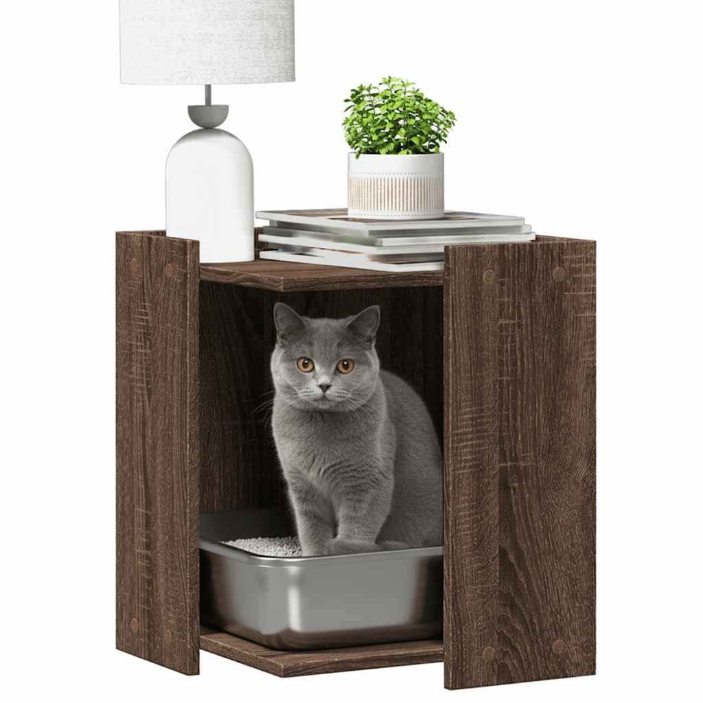 vidaXL Katzenklo Eichen-Optik 42x42x51 cm Holzwerkstoff