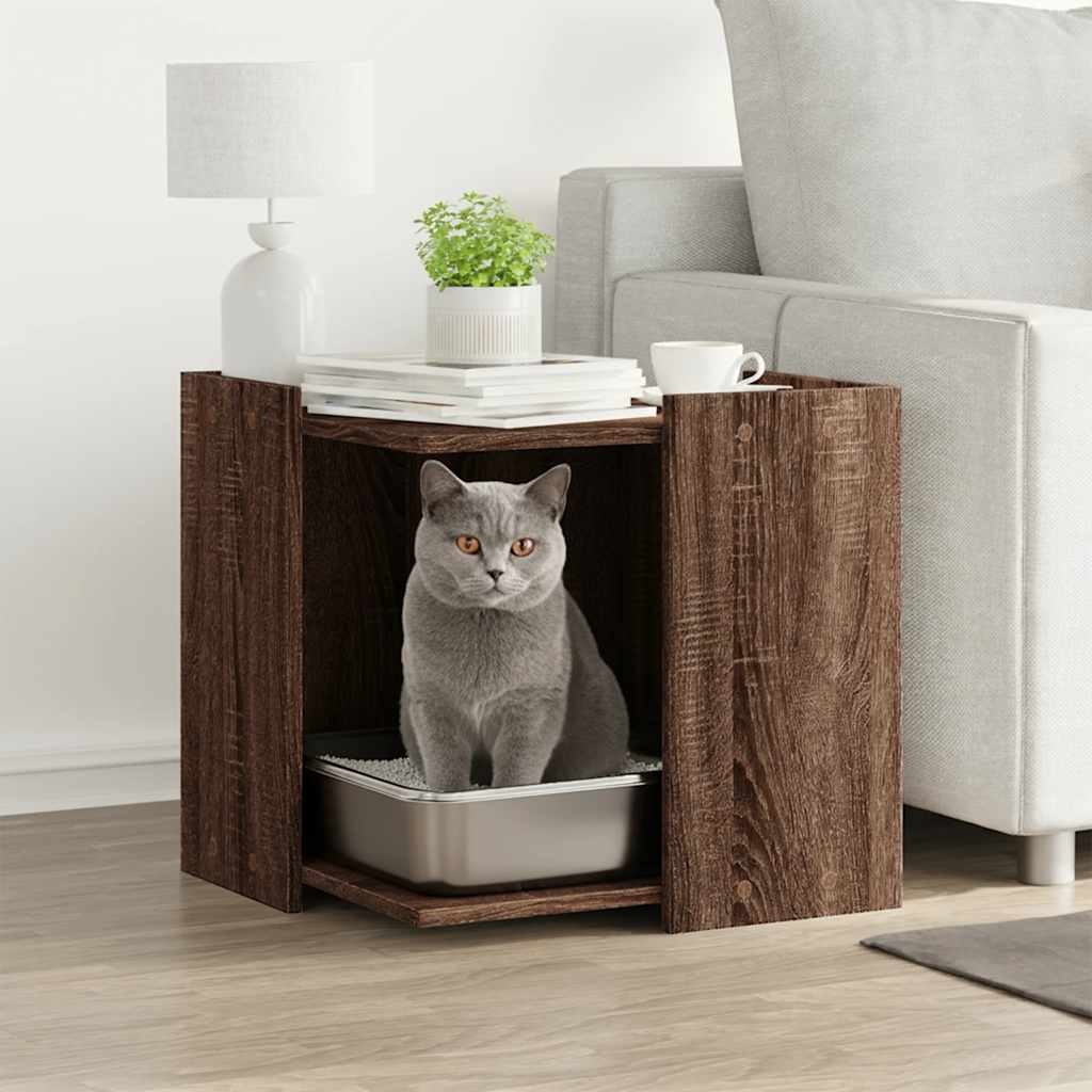 vidaXL Katzenklo Eichen-Optik 42x42x51 cm Holzwerkstoff