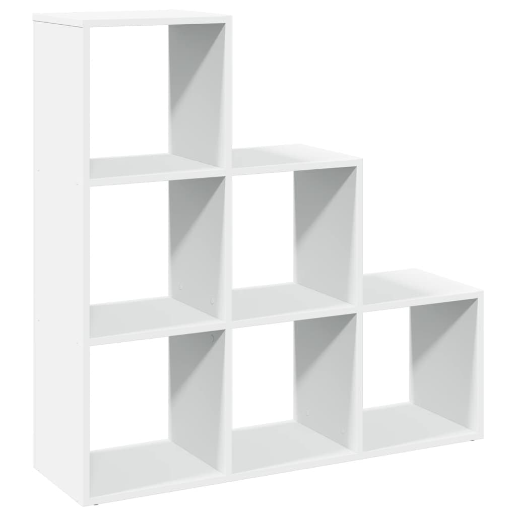 vidaXL Raumteiler Bücherregal 3-stufig Weiß 99x29x99 cm Holzwerkstoff