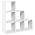 vidaXL Raumteiler Bücherregal 3-stufig Weiß 99x29x99 cm Holzwerkstoff