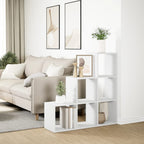 vidaXL Raumteiler Bücherregal 3-stufig Weiß 99x29x99 cm Holzwerkstoff