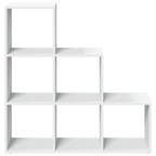 vidaXL Raumteiler Bücherregal 3-stufig Weiß 99x29x99 cm Holzwerkstoff