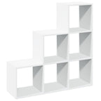 vidaXL Raumteiler Bücherregal 3-stufig Weiß 99x29x99 cm Holzwerkstoff