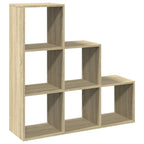 vidaXL Raumteiler-Bücherregal 3 Etagen Sonoma-Eiche 99x29x99 cm
