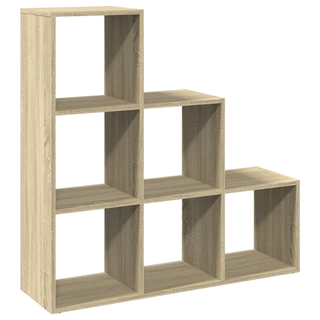 vidaXL Raumteiler-Bücherregal 3 Etagen Sonoma-Eiche 99x29x99 cm