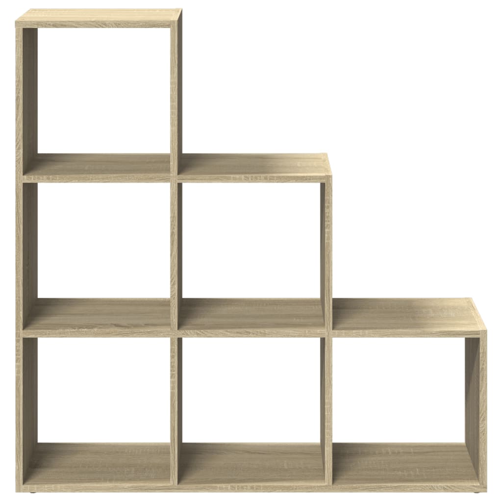vidaXL Raumteiler-Bücherregal 3 Etagen Sonoma-Eiche 99x29x99 cm