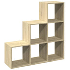 vidaXL Raumteiler-Bücherregal 3 Etagen Sonoma-Eiche 99x29x99 cm