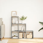 vidaXL Raumteiler-Bücherregal 3 Etagen Betongrau 99x29x99 cm