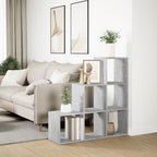 vidaXL Raumteiler-Bücherregal 3 Etagen Betongrau 99x29x99 cm