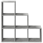 vidaXL Raumteiler-Bücherregal 3 Etagen Betongrau 99x29x99 cm