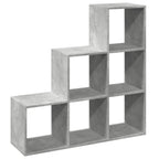 vidaXL Raumteiler-Bücherregal 3 Etagen Betongrau 99x29x99 cm