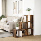 vidaXL Raumteiler-Bücherregal 3 Etagen Räuchereiche 99x29x99 cm