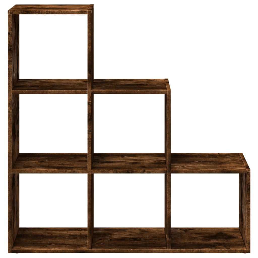 vidaXL Raumteiler-Bücherregal 3 Etagen Räuchereiche 99x29x99 cm