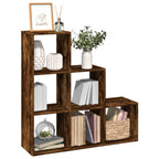 vidaXL Raumteiler-Bücherregal 3 Etagen Räuchereiche 99x29x99 cm