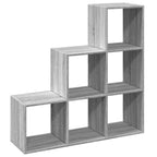 vidaXL Raumteiler-Bücherregal 3 Etagen Grau Sonoma 99x29x99 cm