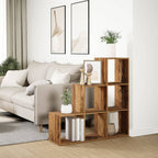 vidaXL Raumteiler-Bücherregal 3 Etagen Altholz-Optik 99x29x99 cm