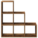 vidaXL Raumteiler-Bücherregal 3 Etagen Altholz-Optik 99x29x99 cm